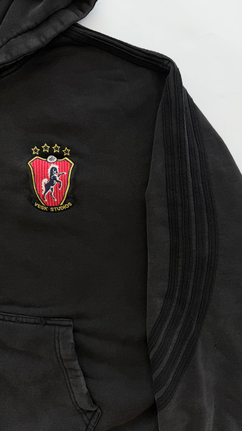zip up hoodie-washed black