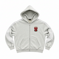 zip up hoodie-gray melange