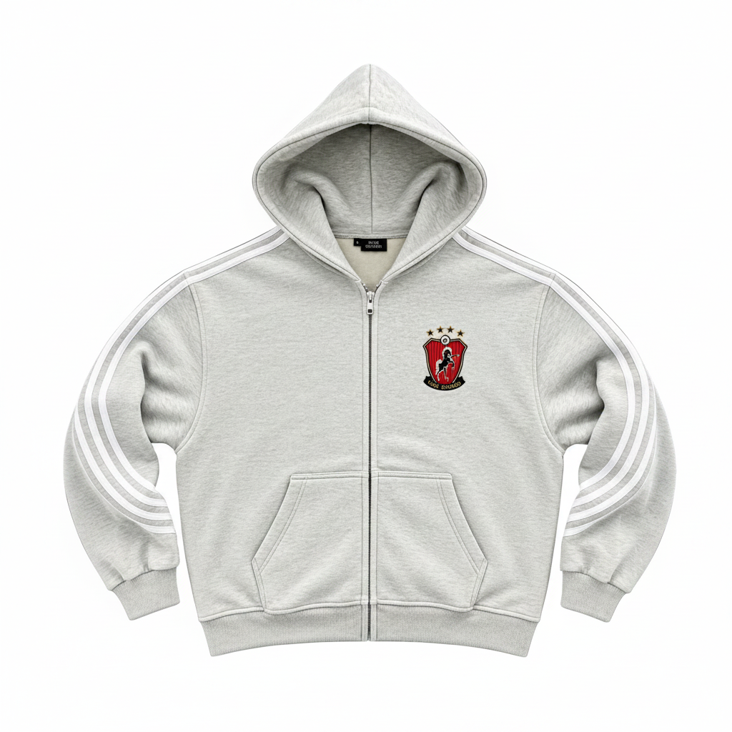 zip up hoodie-gray melange
