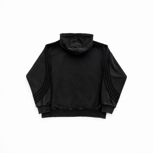 zip up hoodie-washed black