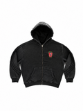 zip up hoodie-washed black